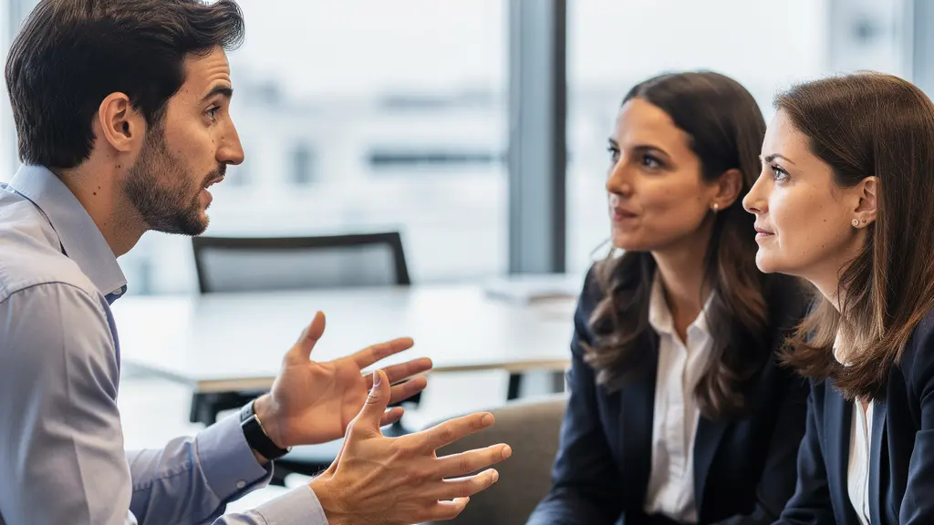 Élus CSE en discussion avec un expert externe dans un espace de travail