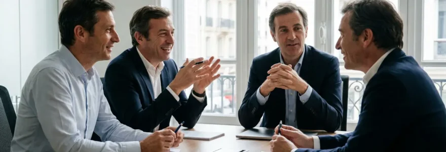 Réunion CSE avec élus du personnel en discussion autour d'une table